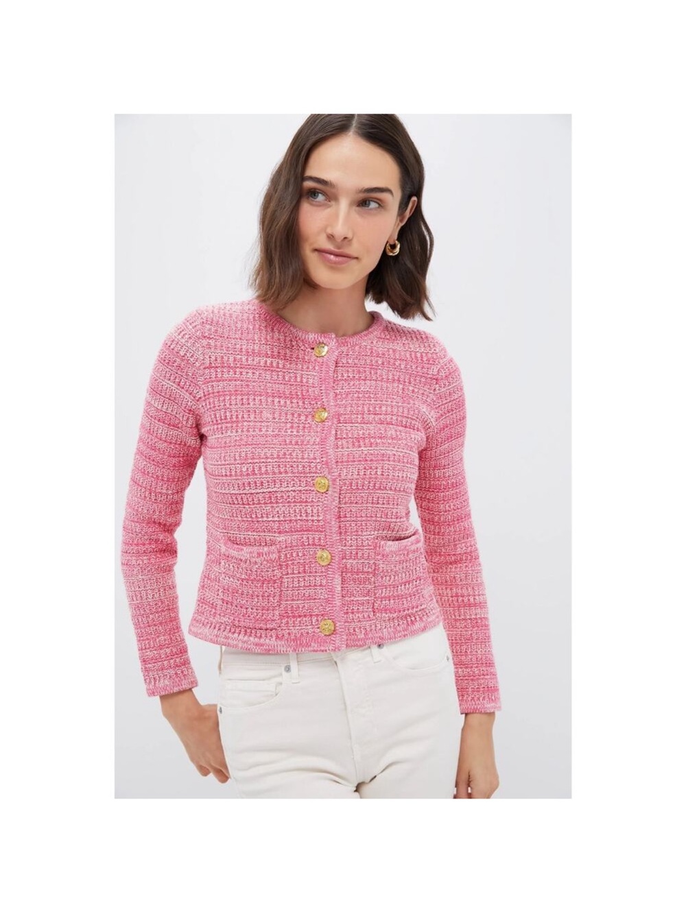 Hyacinth House marled pink Maybourne cardigan/blazer large